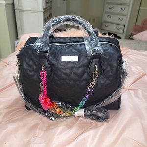 Betsy Johnson Satchel Black with multi color details